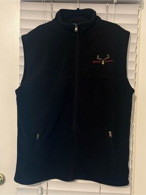 TRI-MOUNTAIN Men’s XL Black Fleece Full Zip Vest Mendoza Electric Workwear